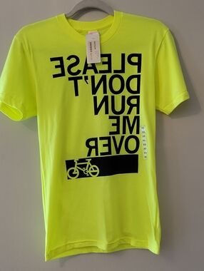 Neon Yellow Graphic Men’s T-Shirt - Please Don't Run Me Over